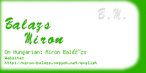 balazs miron business card